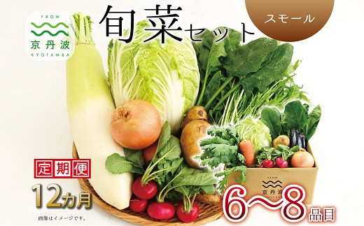 【12回定期便】 京丹波 旬菜セット スモール 6～8品目 《12カ月定期便》 定期便 野菜 詰め合わせ 京都 丹波 京丹波町産 産地直送 京野菜 減塩 レシピ ※北海道・東北・沖縄・その他離島は配送不可 [120KK001R]