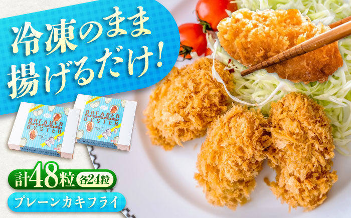 冷凍 カキフライ  (プレーン 12粒×4袋)  広島県産 冷凍カキフライ 広島牡蠣 牡蠣 かき カキ  料理 簡単 魚介類 海鮮 ギフト 広島県福山市/クニヒロ株式会社 [BACG009]