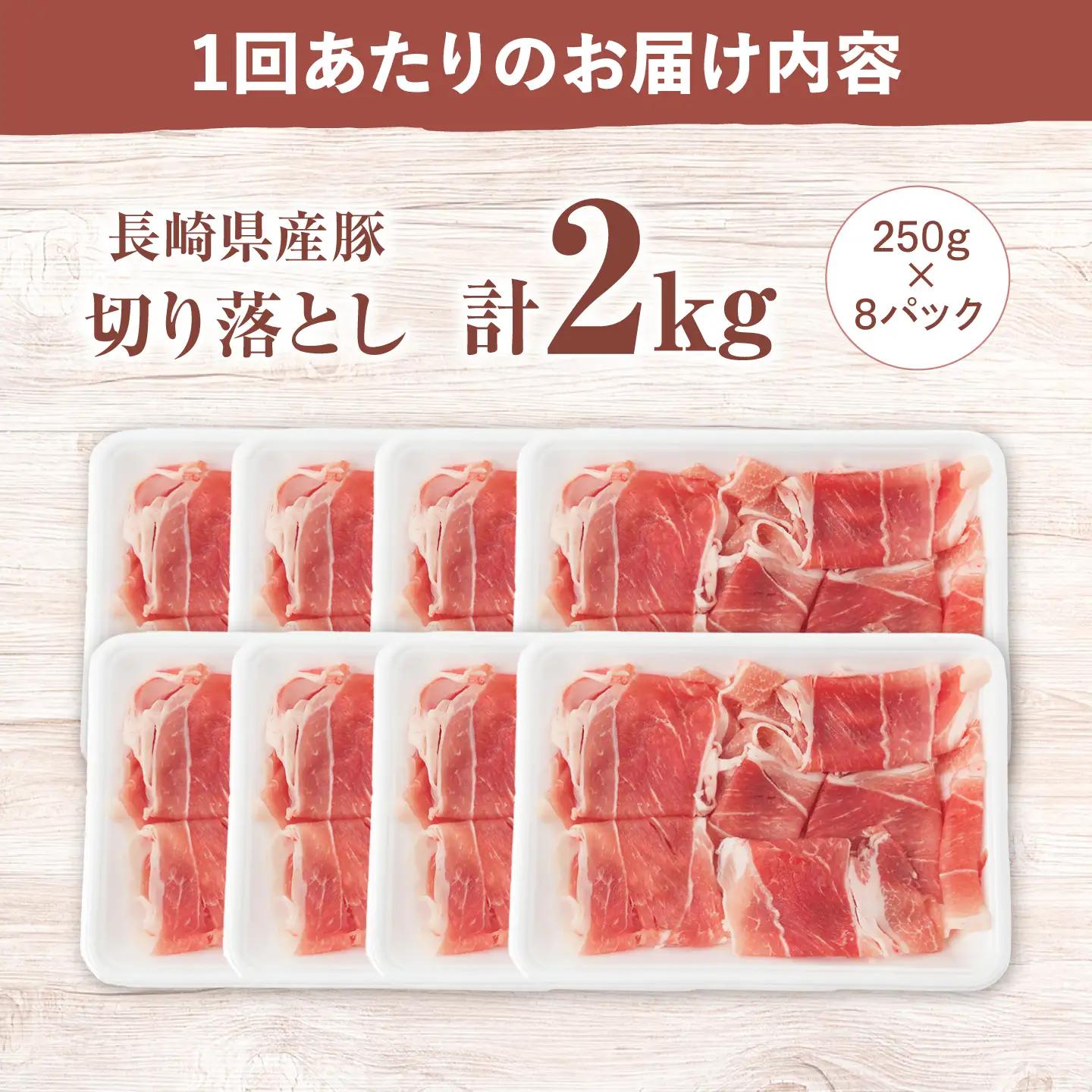 6回定期便 豚肉 切り落とし 2kg CFA015 国産豚