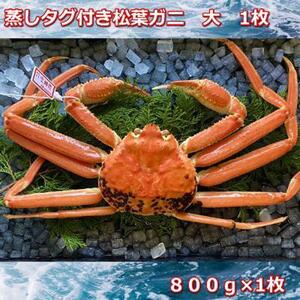 【先行予約】蒸しタグ付き松葉ガニ　大　１枚　800～940ｇ前後MK6
