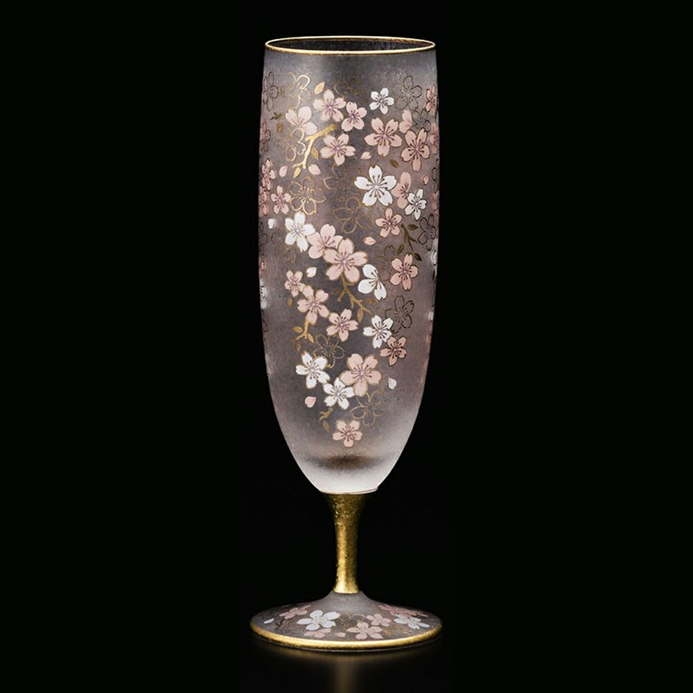 【ふるさと納税】ビアグラス 1個《EL DORADO SAKURA BEER》石塚硝子｜ビールグラス ガラス コップ 食器 日本製 桜 金 ゴールド 高級 ギフト プレゼント アデリア 石塚硝子 [0301]