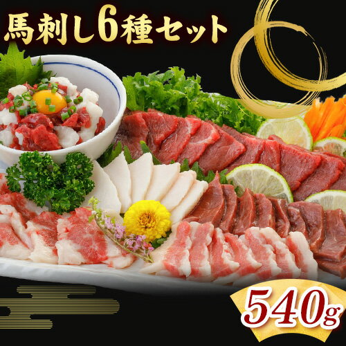 【ふるさと納税】馬刺し 6種 セット 540g 醤油 タレ 付き 桜屋 《30日以内に出荷予定(土日祝除く)》熊本県 南阿蘇村 送料無料 肉 馬肉 馬さし 赤身 タテガミ ハツ サガリ フタエゴ ユッケ