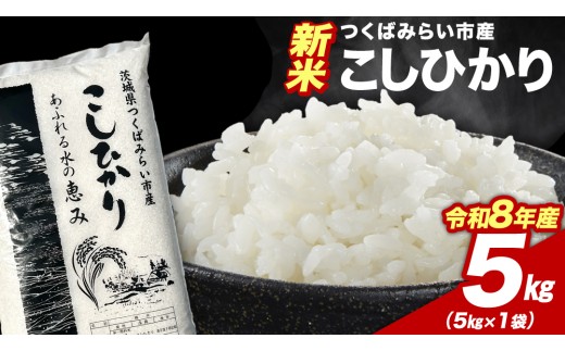 ＼ 令和8年産 新米 先行予約 ／ 【11月下期出荷】 コシヒカリ 5kg（精米） 茨城県つくばみらい市産 こしひかり コシヒカリ 米 コメ こめ 単一米 限定 茨城県産 国産 美味しい お米 おこめ おコメ