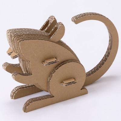 ふるさと納税 刈谷市 段ボール製工作キット　干支シリーズ　ネズミ