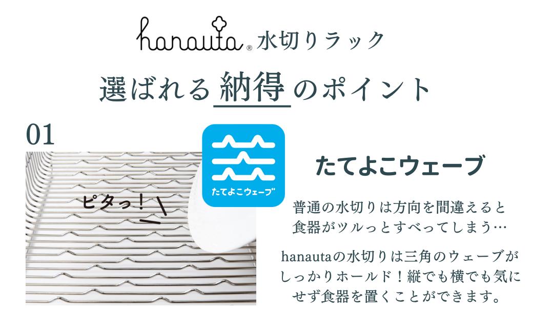 燕三条のおすすめ品 水切りラック[ハナウタ] おしゃれなステンレス製キッチン用品 水切りラック 横置き シルバー