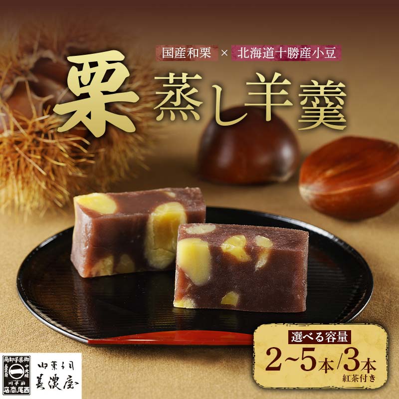 【ふるさと納税】＼選べる容量／【中津川銘菓】【栗の銘菓】御菓子司美濃屋 栗蒸し羊羹 2～5本 or 3本紅茶付き 栗羊羹 くりようかん くりむしようかん 栗蒸羊羹 羊かん 国産 栗 和栗 人気 和菓子 栗菓子 ギフト プレゼント 手土産 お取り寄せ グルメ みのや F4N-1936var