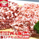 【ふるさと納税】GIFTON 岩手 四元豚【 定期便 6ヶ月 】ひき肉 2kg セット ( 細挽 250g ×4 粗挽 250g ×4 ) 希少 豚肉 ブランド豚 ミンチ ポーク 挽肉 挽き肉 豚肉 粗挽 細挽 小分け ハンバーグ 麻婆豆腐 餃子 冷凍 夕飯 料理 ごえん株式会社