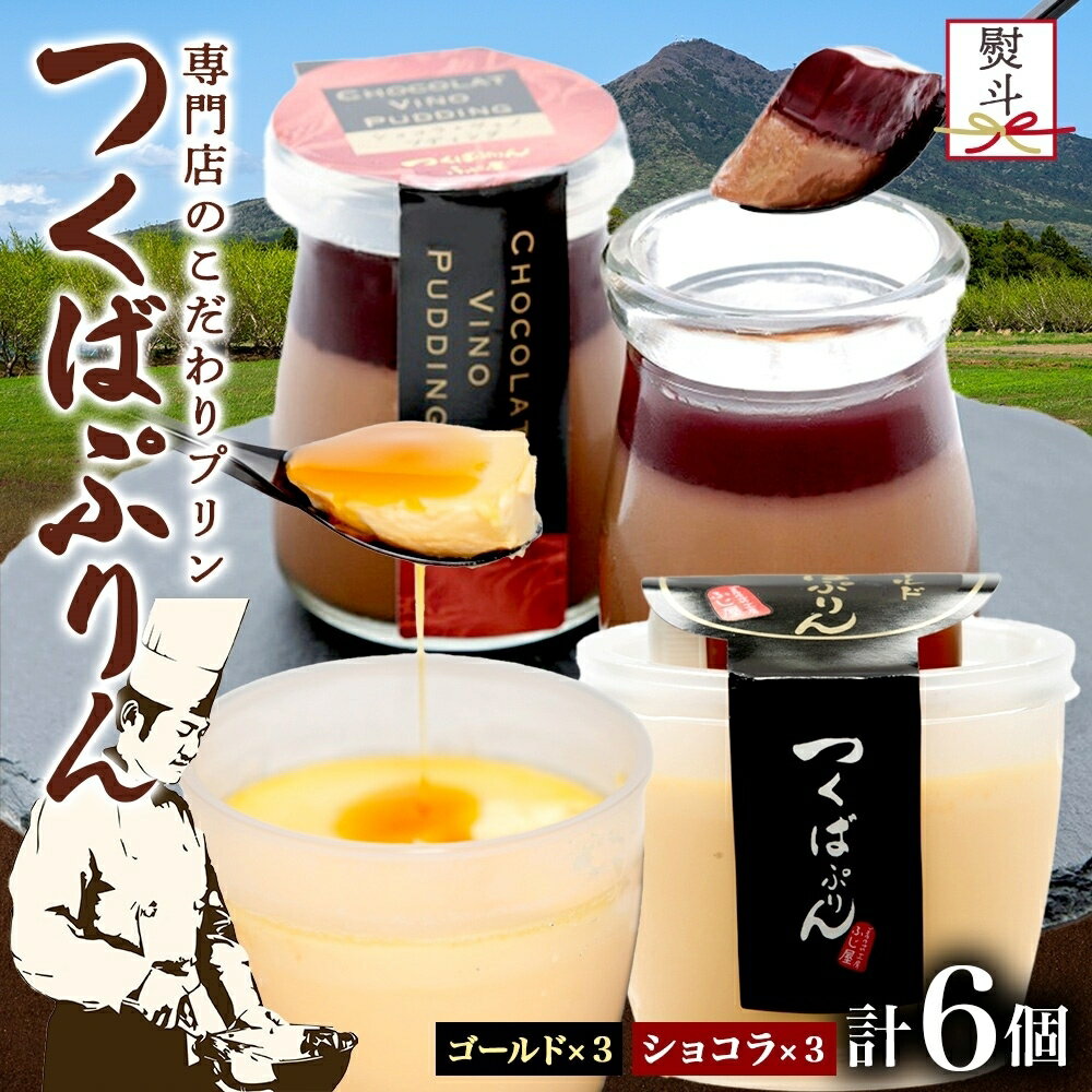【ふるさと納税】無地熨斗 ゴールドぷりん ＆ ショコラ・ヴィノ・プディング 各3個 計6個 つくばぷりん プリン ぷりん ショコラ チョコレート 牛乳 卵 スイーツ 贅沢 洋菓子 おやつ 冷菓 ご褒美 デザート 人気 グルメ お取り寄せ ギフト プレゼント 送料無料 ふじ屋 茨城県