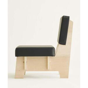 【合皮ブラック×フレームホワイト】 高品質な一人掛け組み立てソファ