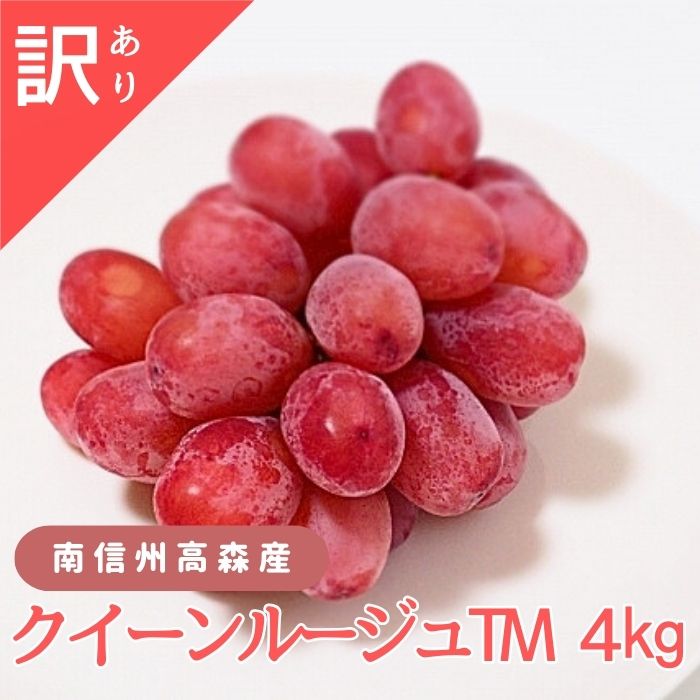 【ふるさと納税】訳ありクイーンルージュTM 4kg 9月下旬より発送開始 長野県 信州 南信州 高森町 農家直送 果物 くだもの ぶどう 旬のぶどう ご家庭用 ともの谷農園【配送不可地域：離島】