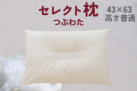 セレクト枕 つぶわた 中央くぼみタイプ 普通（43×63cm）《60日以内に出荷予定(土日祝除く)》