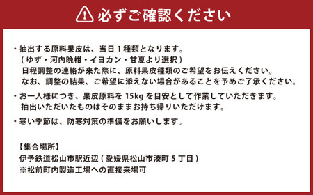 手作り精油 抽出体験 1名様分 精油 手作り 体験 アクティビティ ワークショップ (464)【えひめの町(超)推し!(松前町)】