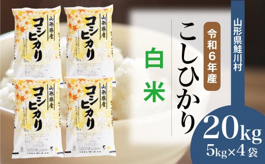 
            ＜令和6年産米＞ 鮭川村 コシヒカリ 【白米】 20kg （5kg×4袋）＜配送時期選べます＞
          