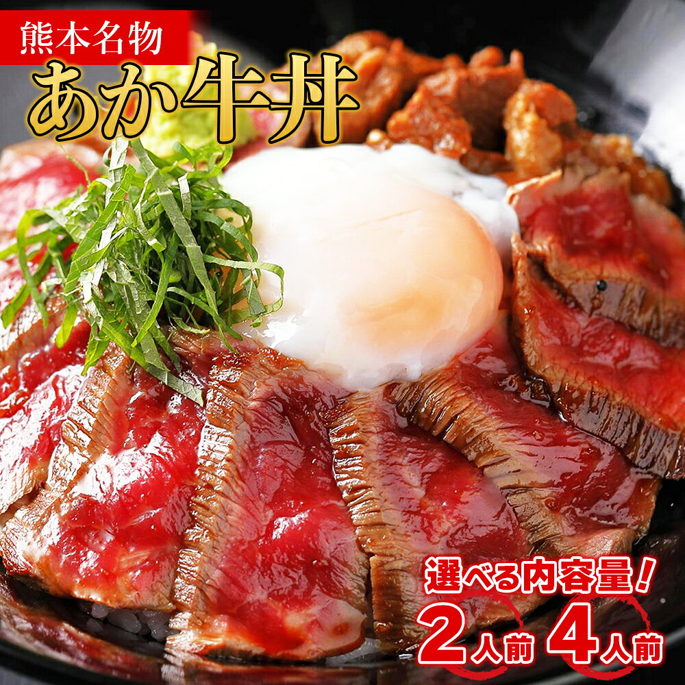 【ふるさと納税】 熊本名物 あか牛丼 2人前 / 4人前 肉 牛肉 和牛 赤身肉 丼の具 ご当地グルメ 冷凍 おかず 惣菜 冷凍総菜 阿蘇 熊本県 水上村