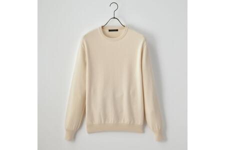ベビーカシミヤ　クルーネック　メンズ　Mサイズ　【ベージュ】 【178002-2】 ｶｼﾐﾔ 天然素材 ｾｰﾀｰ 服 国産 国内製造 ﾍﾞﾋﾞｰｶｼﾐﾔ