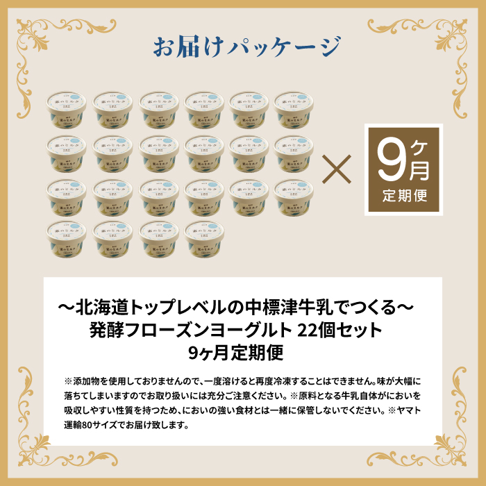 【定期便：全9回】北海道 フローズンヨーグルト×22個【11162】_イメージ5