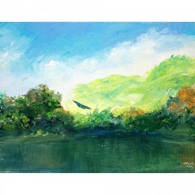 ふるさと納税 石岡市 ムラナギ絵画 No.1522 『 オオムラサキ 』
