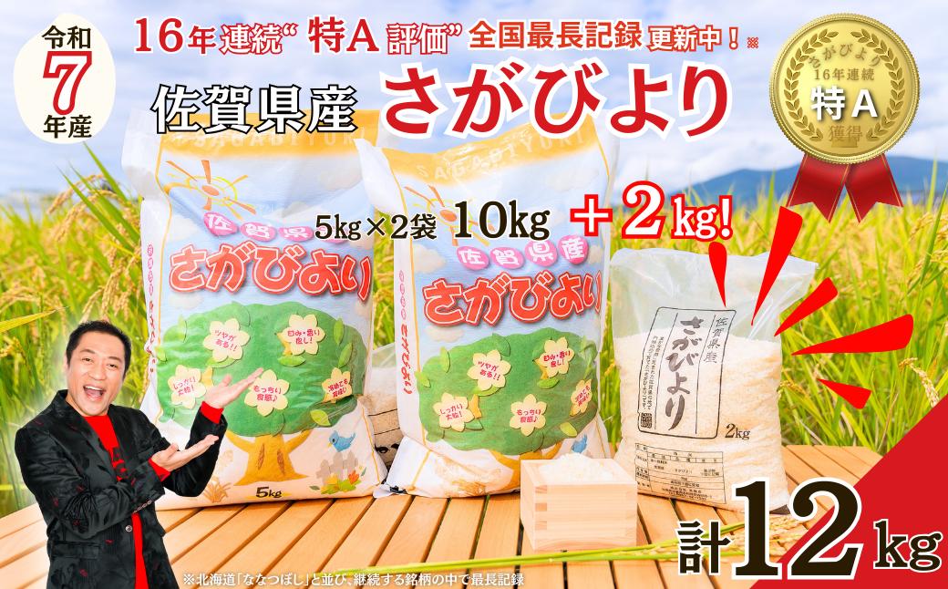 
                  令和7年 佐賀県産 さがびより白米12kg：B300-044
                