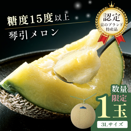 【数量限定500】京のブランド産品 京たんごメロン 琴引メロン 3Lサイズ 1玉（2026年6月下旬～発送）