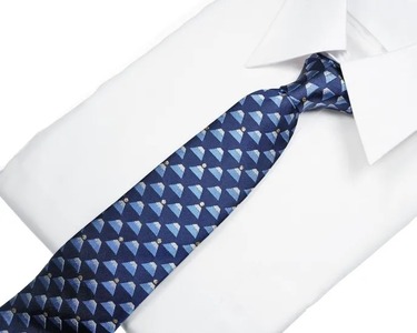 ネクタイ　富士桜工房　ダイヤモンド富士（紺ラメ）