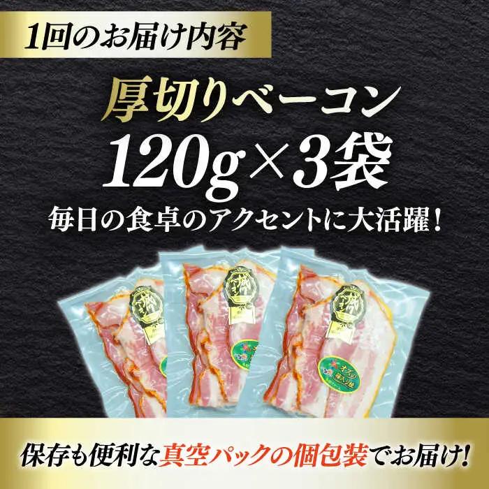 ベーコン【全6回定期便】スライス 120g×3個  ベーコン[AGAZ026]