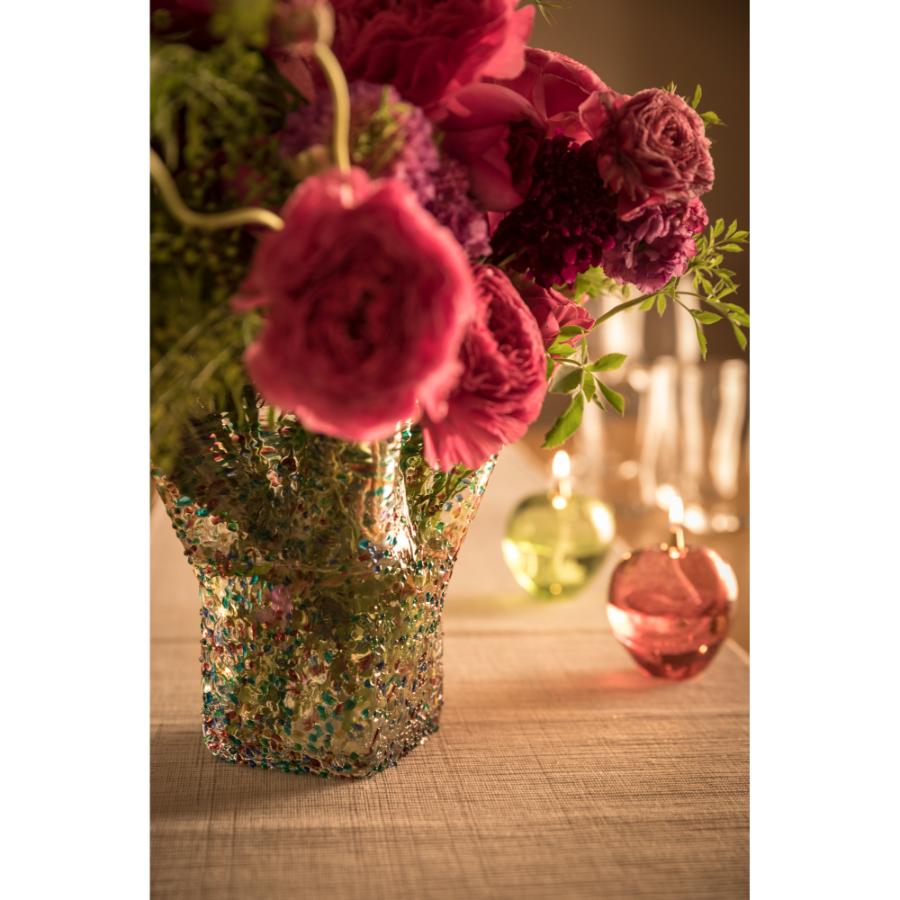 ＜津軽びいどろ＞天開 フリル花器ねぶた