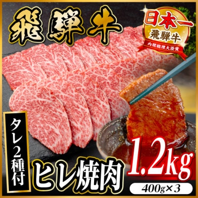 飛騨牛 ヒレ焼肉 約1.2kg タレ付き【配送不可地域：離島】