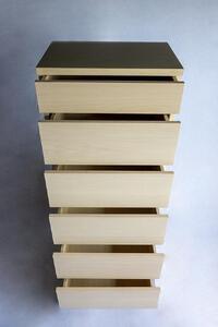 チェスト ハイタイプ コンパクト収納 60‐６ 天然木  アビィ WH 大川家具