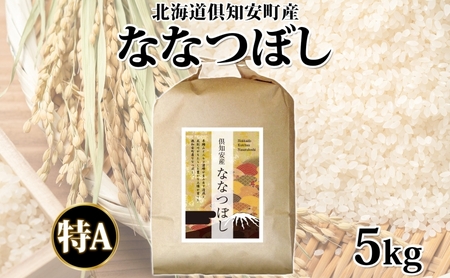 【2026年4月出荷】北海道 倶知安町産 ななつぼし 精米 5kg 米 特A 白米 お米 道産米 ブランド米 契約農家 ごはん 炊き立て ご飯 もちもち  国産 人気 お取り寄せ ギフト 贈り物 備蓄 保存 おまとめ買い ショクレン 送料無料