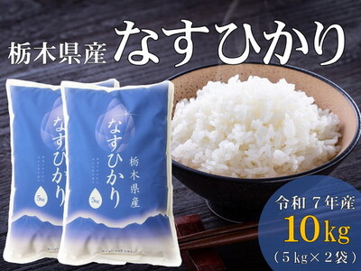 令和7年産 栃木県産 なすひかり 10kg JAなすの産地直送【大田原市・那須塩原市・那須町共通返礼品】〔P-393〕 ｜ 米 コメ こめ 白米 精米 新米