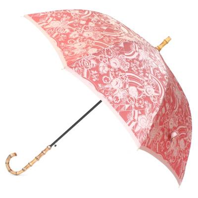 ふるさと納税 富士河口湖町 槙田商店【晴雨兼用】長傘 kirie 更紗:ルージュ