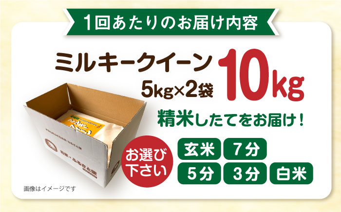 【 6回 定期便 】 ミルキークイーン 10kg （ 5kg × 2袋 ） 《糸島》 【玄米・精米専門店 新飼宗一郎商店】 [ADE006]