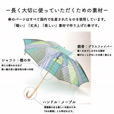 ふるさと納税 富士吉田市 舟久保織物の晴雨兼用長傘 ハレフネ マルサンカクシカク ブルー レディース 日本製 |  | 02