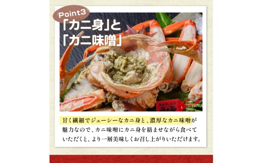【蟹の匠 魚政】魚政BLACK プレミアムズワイガニ〈茹で・捌き済〉急速冷凍 大サイズ 1杯　カニ酢付き(1月～3月発送）　UO01335