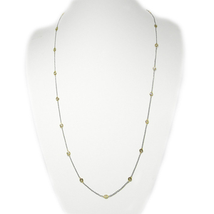 PT850/K18イエローゴールド「2カラット」ステーションダイヤネックレス【2ct-90-4】