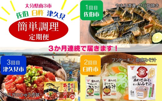 3回定期便 大分県南３市 簡単調理シリーズ  臼杵市 津久見市 佐伯市 おかず 惣菜 便利