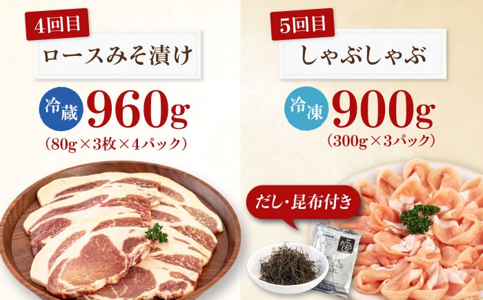 三元豚 バラエティ定期便（3~4人前)  肉 豚肉 ロース バラ肉 ステーキ セット 定期便