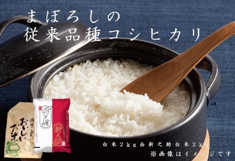 
            【令和6年産新米】旧笹神村産コシヒカリ 2kg＆新之助 2kg（美味しいお米食べ比べセット） 上泉 農家直送 コメドック 金賞 1Q09011
          