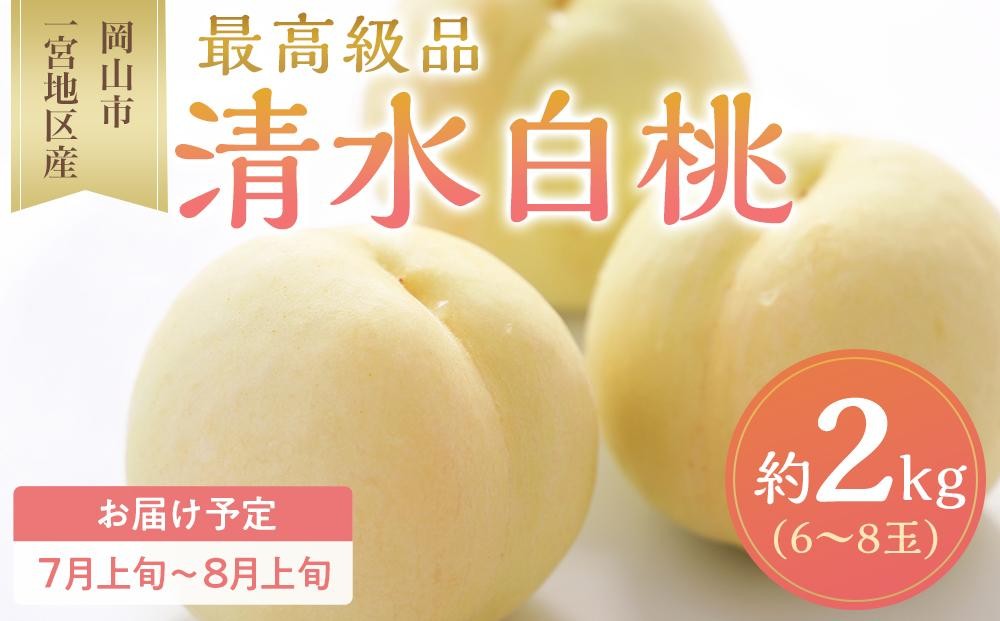 
                  桃 2027年 清水 白桃 6～8玉入 約2.0kg 岡山市一宮地区産 もも モモ フルーツ 果物 ギフト
                