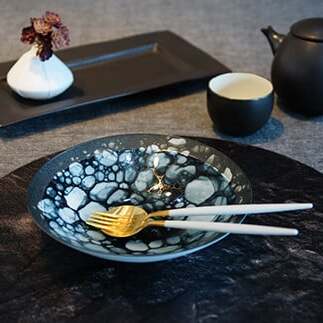 やま平窯元 泡 ボウル 18cm Black A25-369_イメージ5