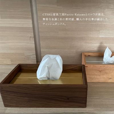 ふるさと納税 瑞浪市 金属加工職人と木工職人が作り上げるティッシュボックス【チェリー材×アルミ】 |  | 02