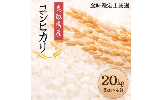 【令和7年産新米】【食味鑑定士厳選】 鳥取県産 コシヒカリ20kg (5kg×4袋)【新米 米 お米 こめ 白米 こしひかり ご飯 ごはん 白ごはん 白ご飯 鳥取県 北栄町 おすすめ 人気 2025年産 令和7年 厳選 国産 送料無料】