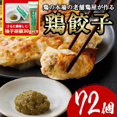 ふるさと納税 門川町 鶏の本場の老舗鶏屋が作る味鶏の餃子セット(12個×6P)