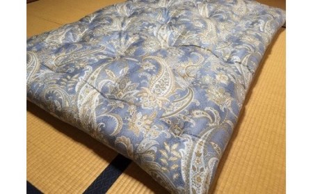 【浅井ふとん店】素朴なコットン敷布団＜抗菌・防ダニ＞/セミダブルロング・ブルー