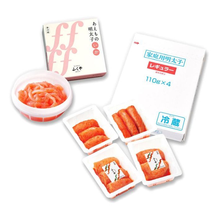 【ふるさと納税】博多の味．明太子発祥のふくや厳選家庭用明太子といか明太子セット【辛子明太子】 .AE208