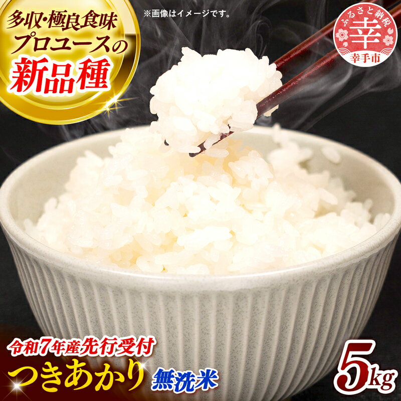 【ふるさと納税】【先行受付】 令和7年産 つきあかり（無洗米）幸手産 - 5kg×1袋 5kg 先行 予約 新米 新米予約 先行予約 2025年発送 福祉 応援 安心 安全 埼玉県 幸手市 幸手市産