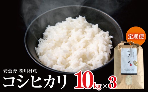 【令和8年産】コシヒカリ 10kg（3回定期便）｜ やまし平林農園 一等米 米 お米 こめ こしひかり 白米 精米 長野県 松川村 北アルプス 信州 安曇野