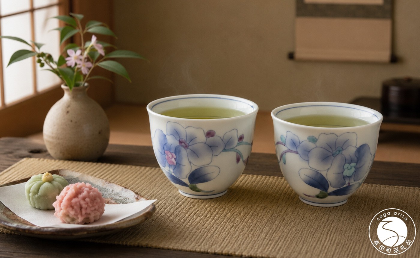 
                  有田焼 華山窯 胡蝶蘭いっぷく碗 2個 セット ピンク ブルー【東洋セラミックス】 食器 器 うつわ 湯のみ ゆのみ お茶 茶器 花柄 幸せ ラン 胡蝶蘭 au045
                