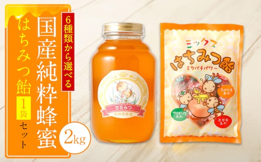 
										
										【選べる蜂蜜】国産 純粋 蜂蜜 2kg 蜂蜜あめ 1袋 はちみつ百花蜂蜜
									