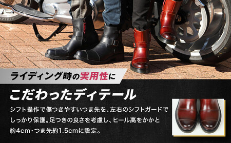 【デグナー】レディースシフトガード付レザーZIPエンジニアブーツ[HS-B10] ブラック 23.5cm｜バイク バイクギア バイク用品 バイクグッズ 人気ブランド［ 京都 バイクギア ブランド レザ